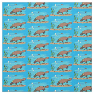 Cute platypus simmande tecknad tyg