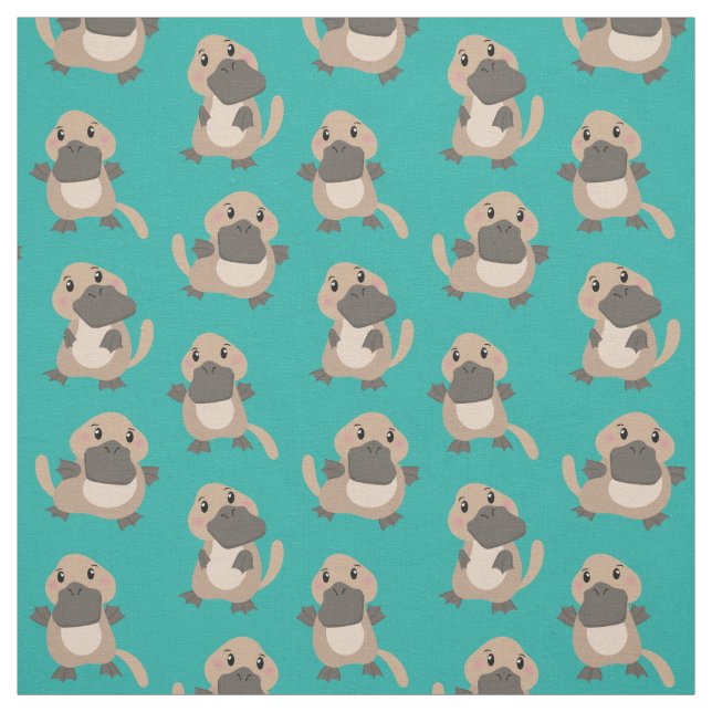 Cute Platypus Tecknad Fabric Tyg (Provkarta)
