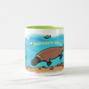 Cute platypus tecknad mugg
