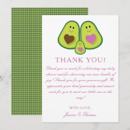Cute Play Avocado Girl Baby Shower Tack Kort