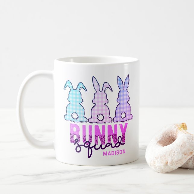 Cute Play Bunny Squad Rabbit Personlig Kaffemugg (Med munk)