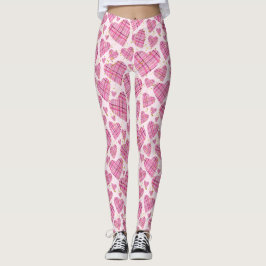 Cute Play Hearts Mönster med Faux Guld Glitter Leggings