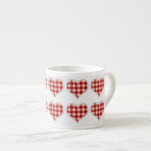 Cute Play Red Hearts Dotty Mönster Espressomugg