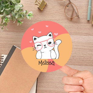 Cute Playable Loveable Cat Namn Klistermärke