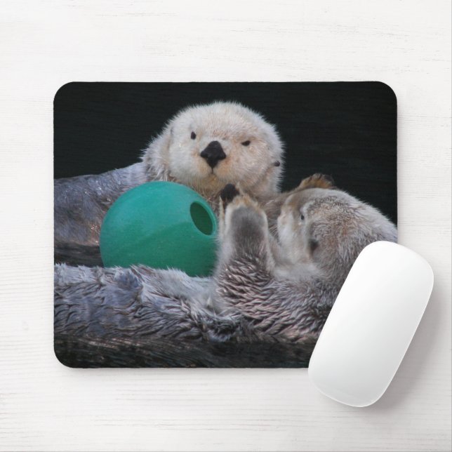 Cute Players Sea Otters Musmatta (Med mus)