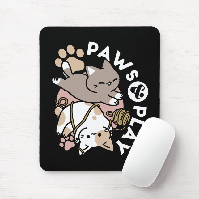 Cute Playful Cats Design – Fun Paws and Play Art Musmatta (Med mus)