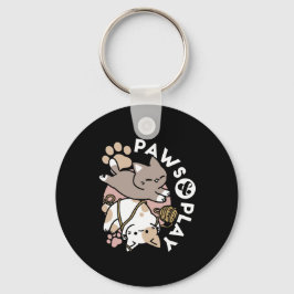 Cute Playful Cats Design – Fun Paws and Play Art Nyckelring