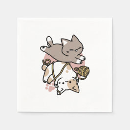 Cute Playful Cats Design – Fun Paws and Play Art Pappersservett