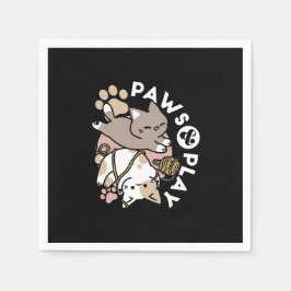 Cute Playful Cats Design – Fun Paws and Play Art Pappersservett