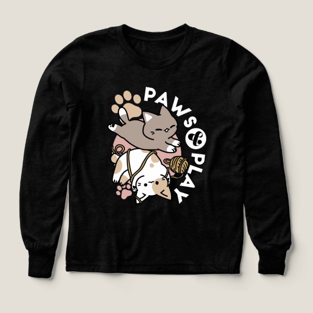 Cute Playful Cats Design – Fun Paws and Play Art T Shirt (Design framsida)