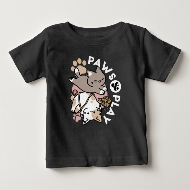 Cute Playful Cats Design – Fun Paws and Play Art T Shirt (Framsida)