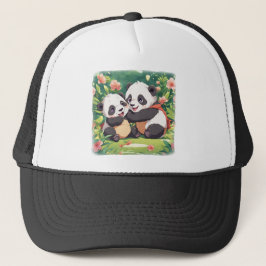 Cute Playful Little Pandas - Anime Stil Keps