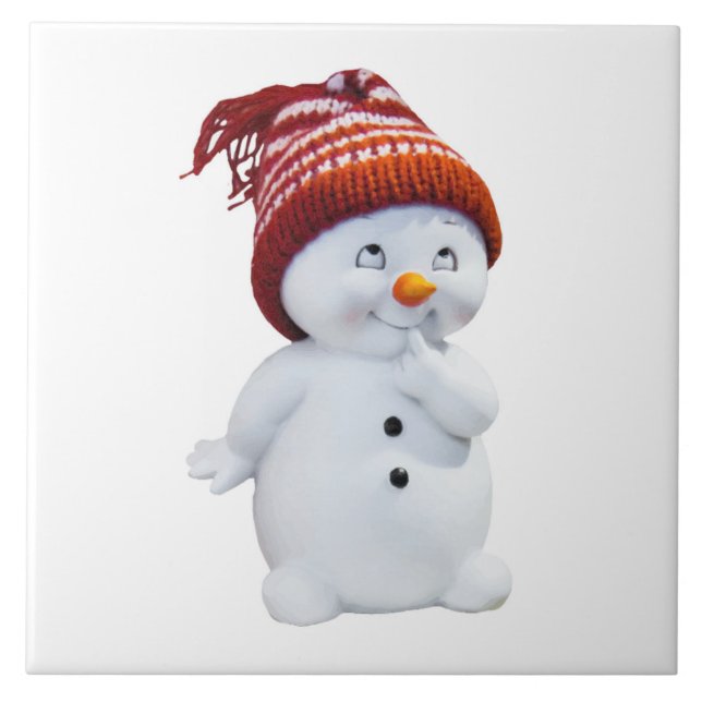CUTE PLAYFUL SNÖGUBBE KAKELPLATTA (Framsidan)