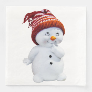 CUTE PLAYFUL SNÖGUBBE PAPPERSSERVETT