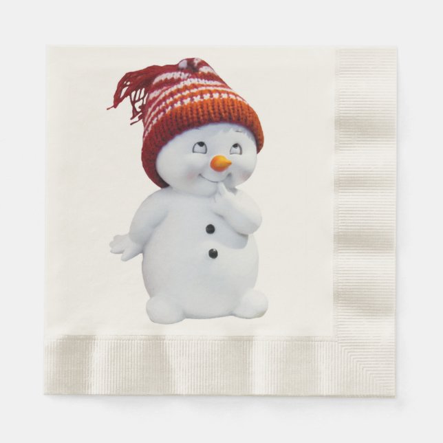 CUTE PLAYFUL SNÖGUBBE PAPPERSSERVETT (Framsidan)