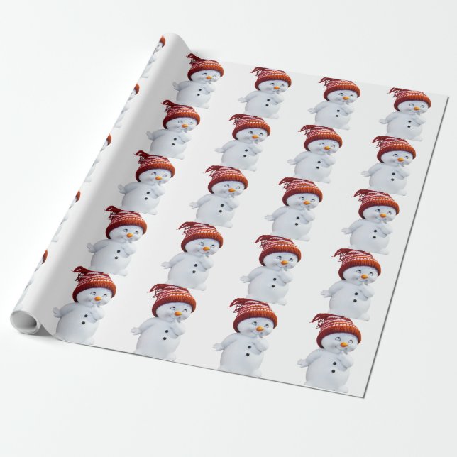 CUTE PLAYFUL SNÖGUBBE PRESENTPAPPER (Utrullad)