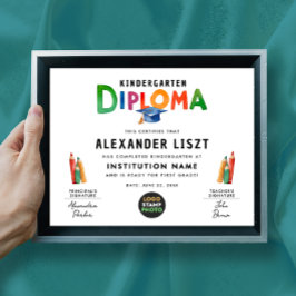 Cute Playfull Colorful Kid Grad Digital Certificat Poster