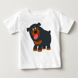 Cute Playfull Tecknad Rottweiler Baby T-Shirt