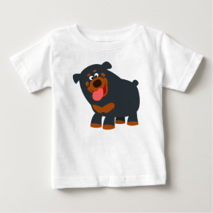 Cute Playfull Tecknad Rottweiler Baby T-Shirt