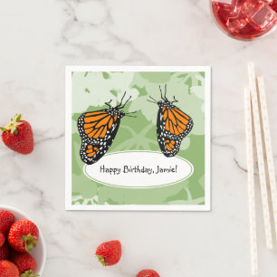 Cute PlayInsekter Monarch Butterflies Grönt Pappersservett