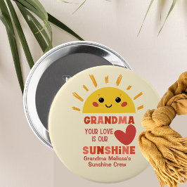 Cute Playof Gult Kärlek Grandma Family Knapp