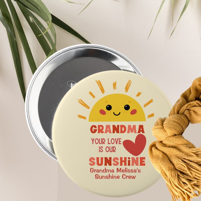 Cute Playof Gult Kärlek Grandma Family Knapp (Skapare uppladdad)