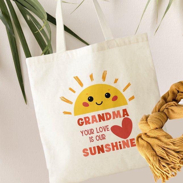 Cute Playof Gult Kärlek Grandma Tote bags Tygkasse (Skapare uppladdad)