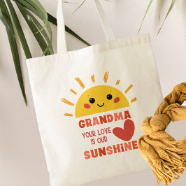 Cute Playof Gult Kärlek Grandma Tote bags Tygkasse