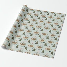 Cute Playof Sleigh Helgdag jul Gift Wrappin Presentpapper
