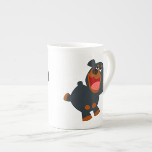 Cute Playof Tecknad Baby Rottweiler Benporslin Mugg