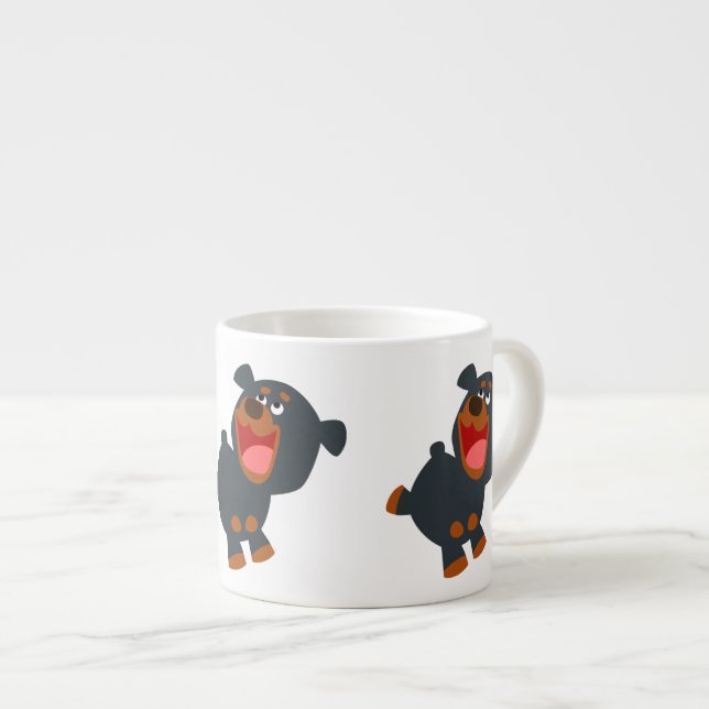 Cute Playof Tecknad Baby Rottweiler Espressomugg (Framsida höger)