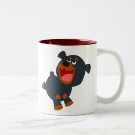 Cute Playof Tecknad Baby Rottweiler Två-Tonad Mugg