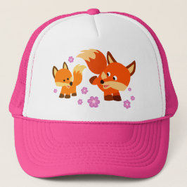 Cute Playof Tecknad Foxs Hat Truckerkeps