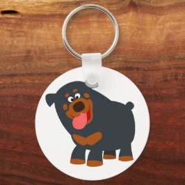 Cute Playof Tecknad Rottweiler Keychain Nyckelring