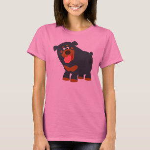 Cute Playof Tecknad Rottweiler Women T-Shirt
