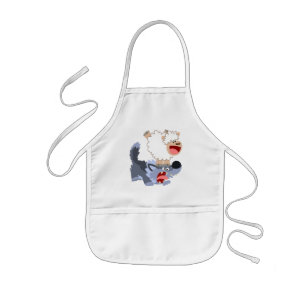 Cute Playof Tecknad Sheep and Varg Kids Apron Barnförkläde