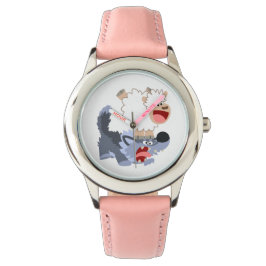 Cute Playof Tecknad Sheep and Varg Watch Armbandsur