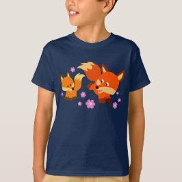 Cute Playor Tecknad Foxes Children T-Shirt