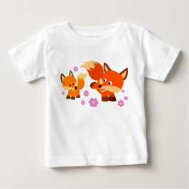 Cute PlayTecknad Foxes Baby T-Shirt