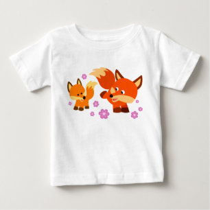 Cute PlayTecknad Foxes Baby T-Shirt