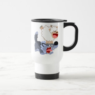Cute PlayTecknad Sheep and Varg commuter Mugg