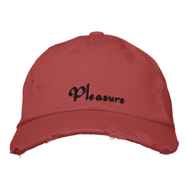 Cute Pleasure-citat Red Black Broderad Keps (Framsida)