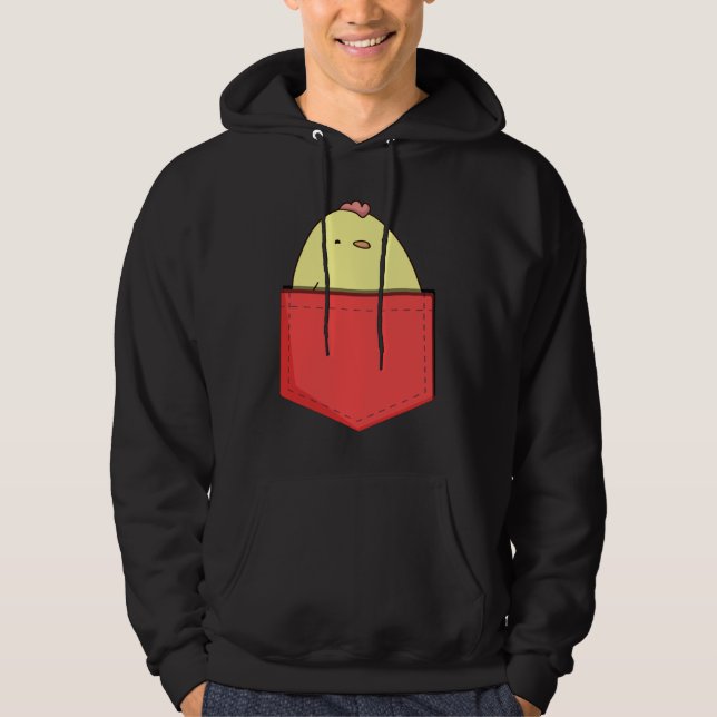 Cute Pocket Chicken   Chicken In Pocket For Kids Hoodie (Framsida)