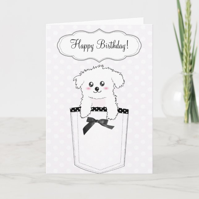 Cute Pocket Puppy Hund Kort (Framsida)