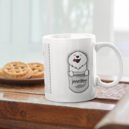 Cute Pocket Puppy Pommanian Add Ur Namn Kaffemugg