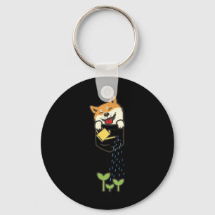 Cute Pocket Shiba Inu Shirt Hund älskare Plants Ga Nyckelring