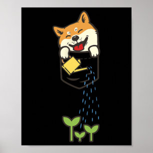 Cute Pocket Shiba Inu Shirt Hund älskare Plants Ga Poster