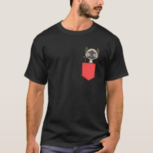 Cute Pocket Siamese Cat Shirt Siamese Cat in Pocke T