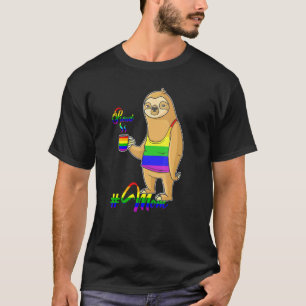 Cute Pocket Sloth Lgbt Animal Rainbow Flagga Gay P T Shirt