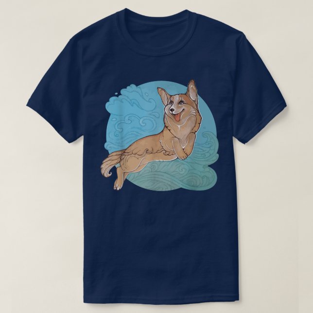 Cute Pocket Welsh Corgi T Shirt (Design framsida)